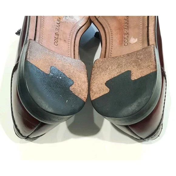 Cole Haan Hand Made In Maine Horween Leather Tassel Kiltie Loafers Ox blood 8.5 - Picture 10 of 16